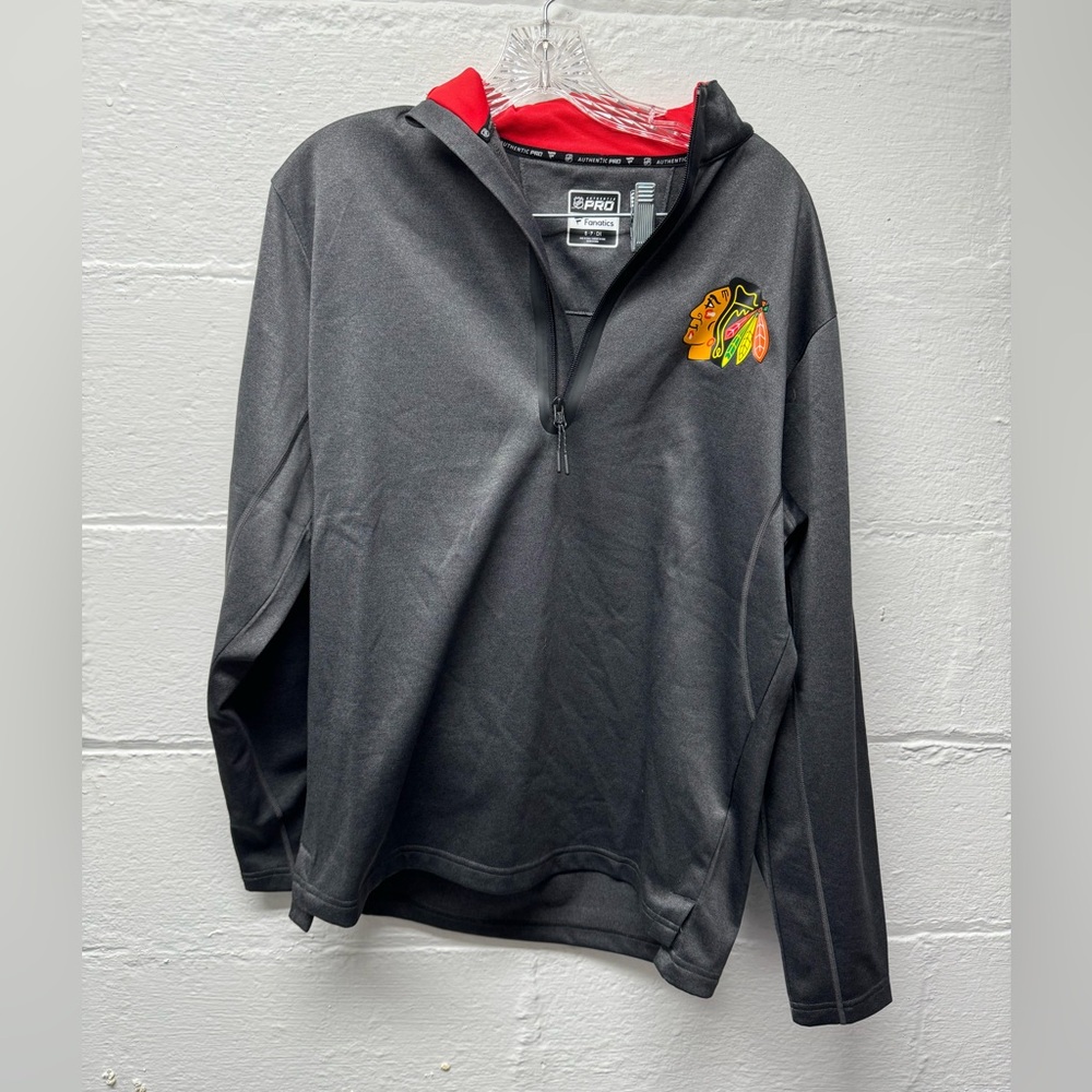 Fanatics Black Long Sleeve Tee with Red Hood
